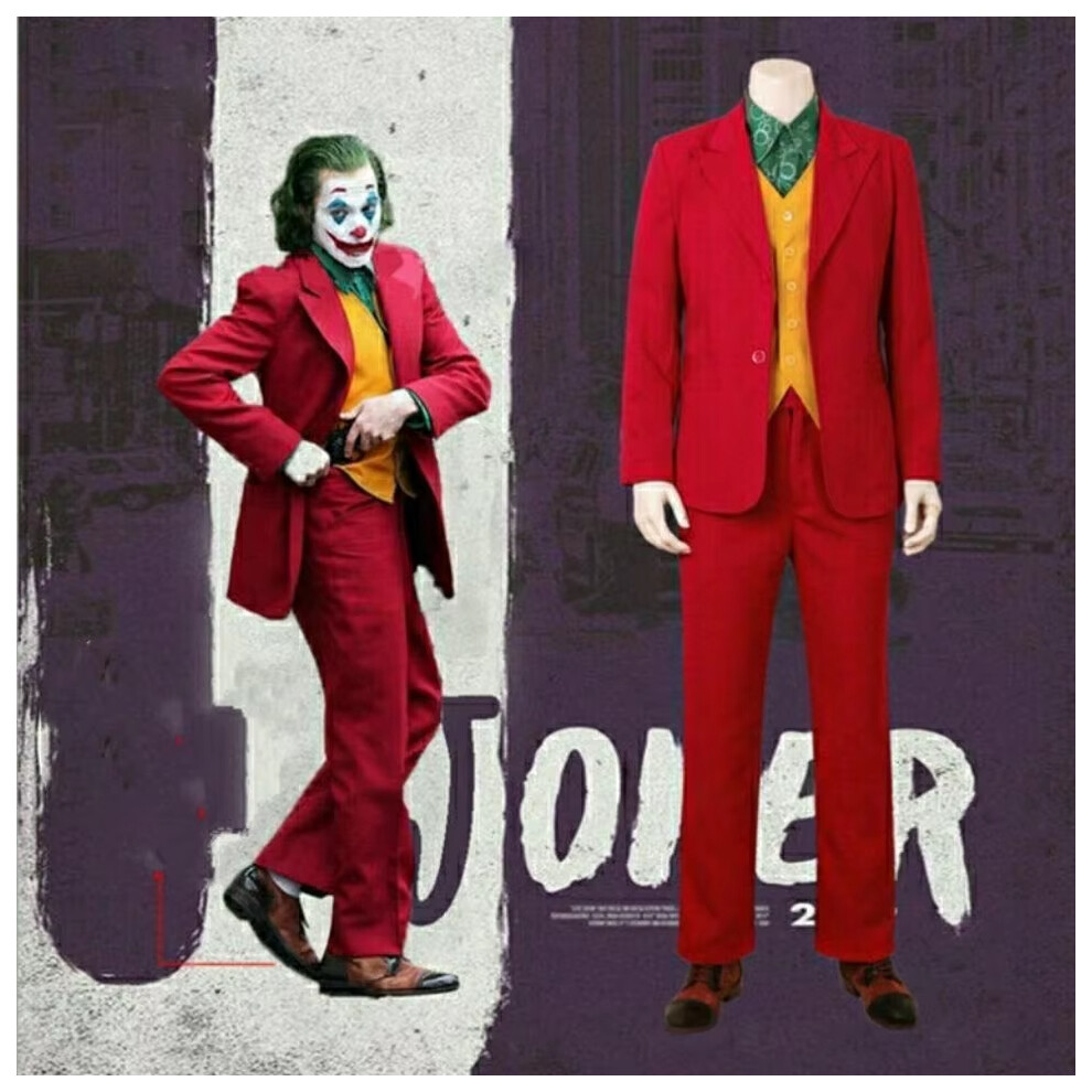 (Costume with Wig, 5XL) Cosplay Movie Joker Costume For Men/Kids Full Set Halloween Fancy Carnival Suitï»¿