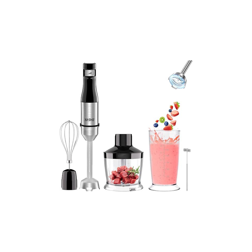 YASHE 5 in 1 Handheld Blender,Stainless Steel Stick Blender
