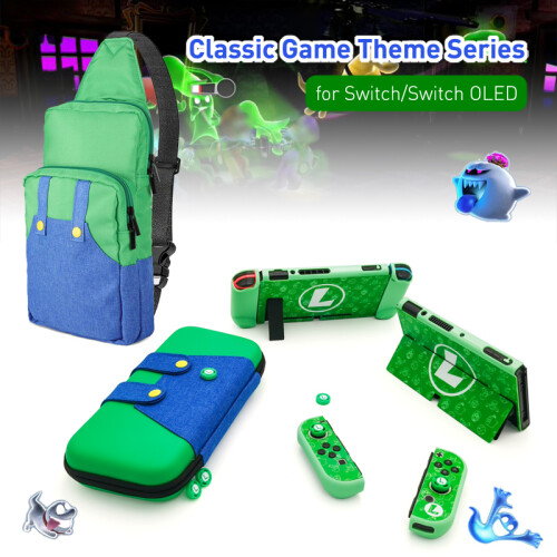 (C) For Nintendo Switch OLED Storage Bag Luig Mansion Style Protective Carrying