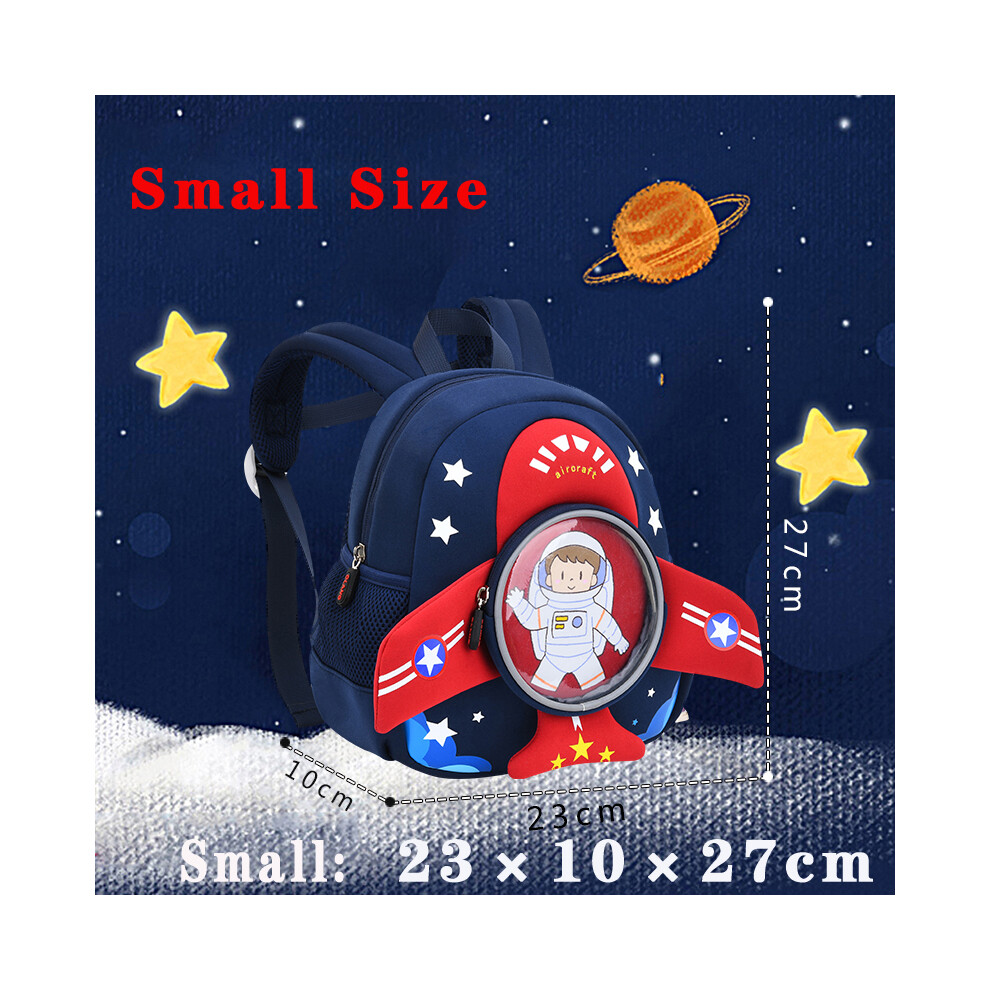 (Red  Small) Children Backpack 3D Cartoon Airplane Kidergarten School Bags For Boys-image-OPC-PFFT2NX-NEW