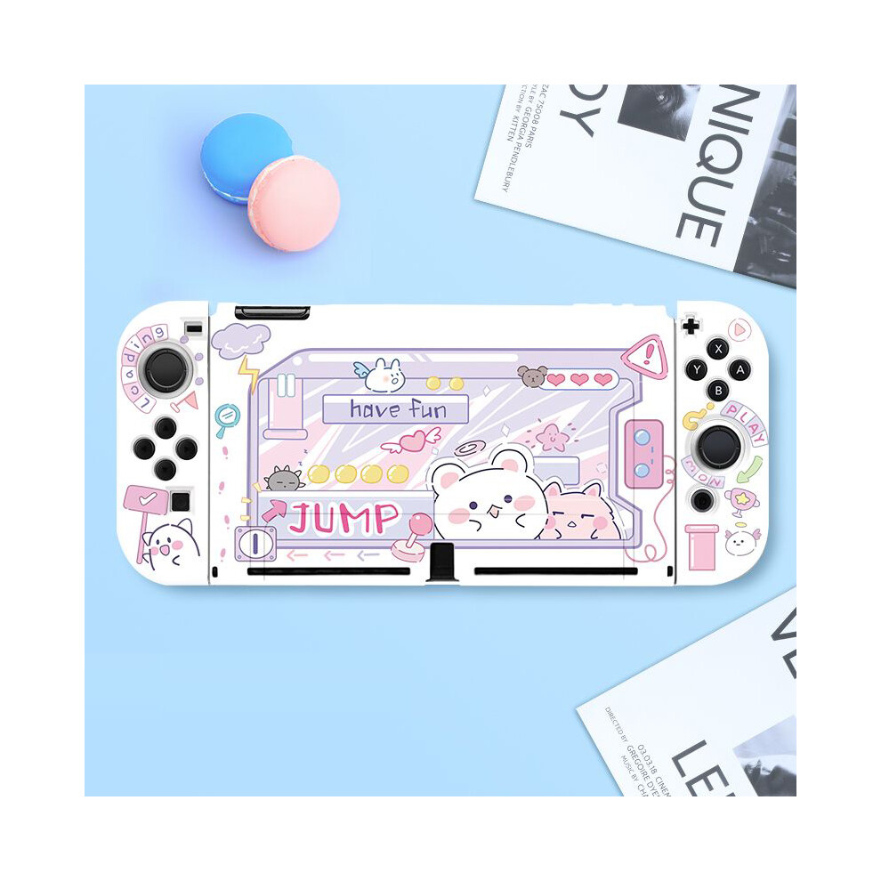 (For Switch Oled) Cute Cat Tpu Soft Protective Case Skin For Nintendo Switch Oled Ns Joy-Con 9369862641921