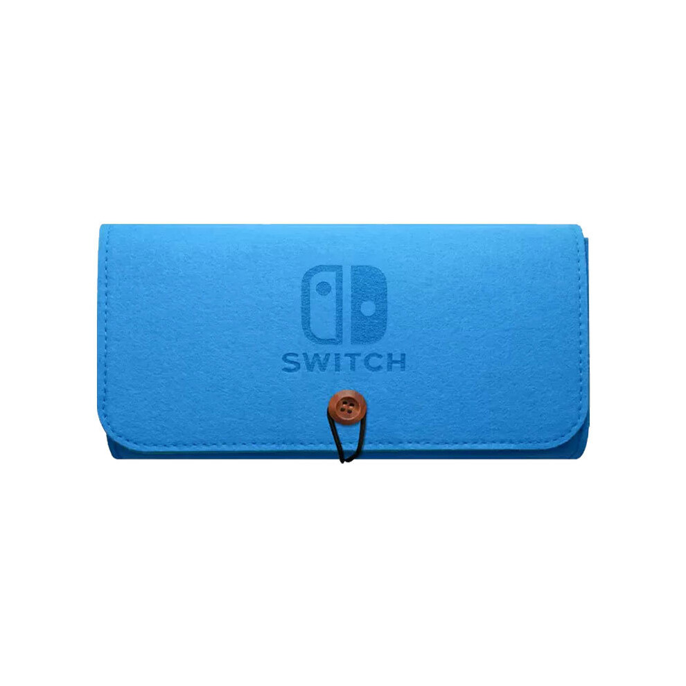 (Blue) Portable Soft Felt Storage Bag For Nintendo Switch Oled Ns Game Console Blue 9369862643017