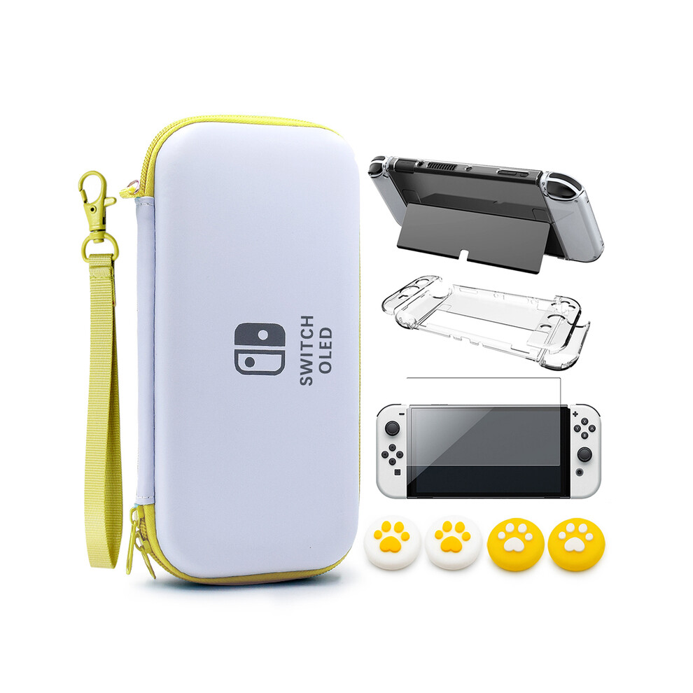 ( Kit) Case For Nintendo Switch Oled Console Carrying Case Protective Pouch Hard Yellow 9369862631618