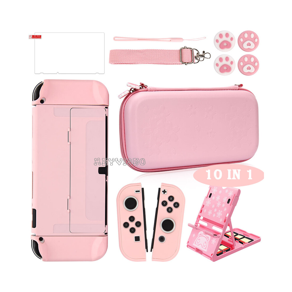 (Oled Set) Sakura Storage Bag Portable Travel Carry Case Cover For Nintendo Pink 9369862633186