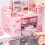 (blue send stickers) Sanrio Cute Pen Holder Storage Box Organizer Kawaii Large Capacity Drawer 3