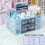 (blue send stickers) Sanrio Cute Pen Holder Storage Box Organizer Kawaii Large Capacity Drawer 1