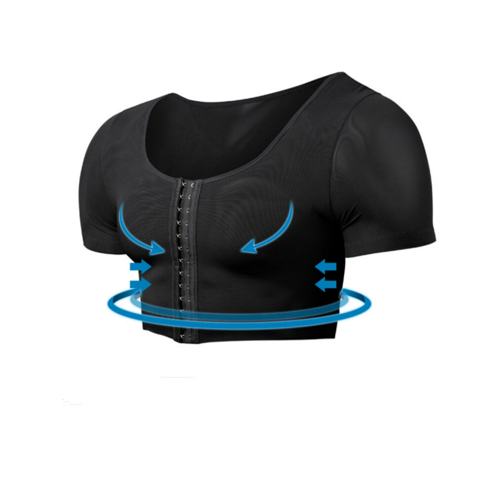 Maxpower Black (Xxl, ) Men Gynecomastia Tops Slimming Body Shaper Posture Corrector Male New