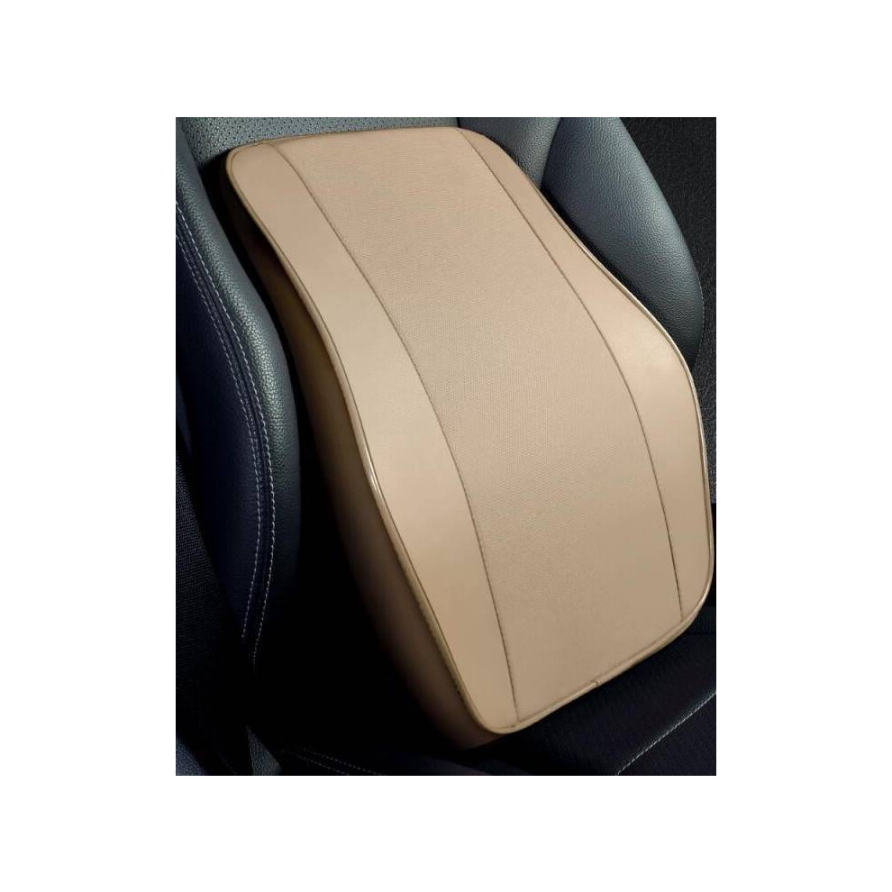 (1Pc Lumbar) Car Lumbar Support Headrest Neck Pillow Support Universal Soft Neck Pillows Beige 9369862573239