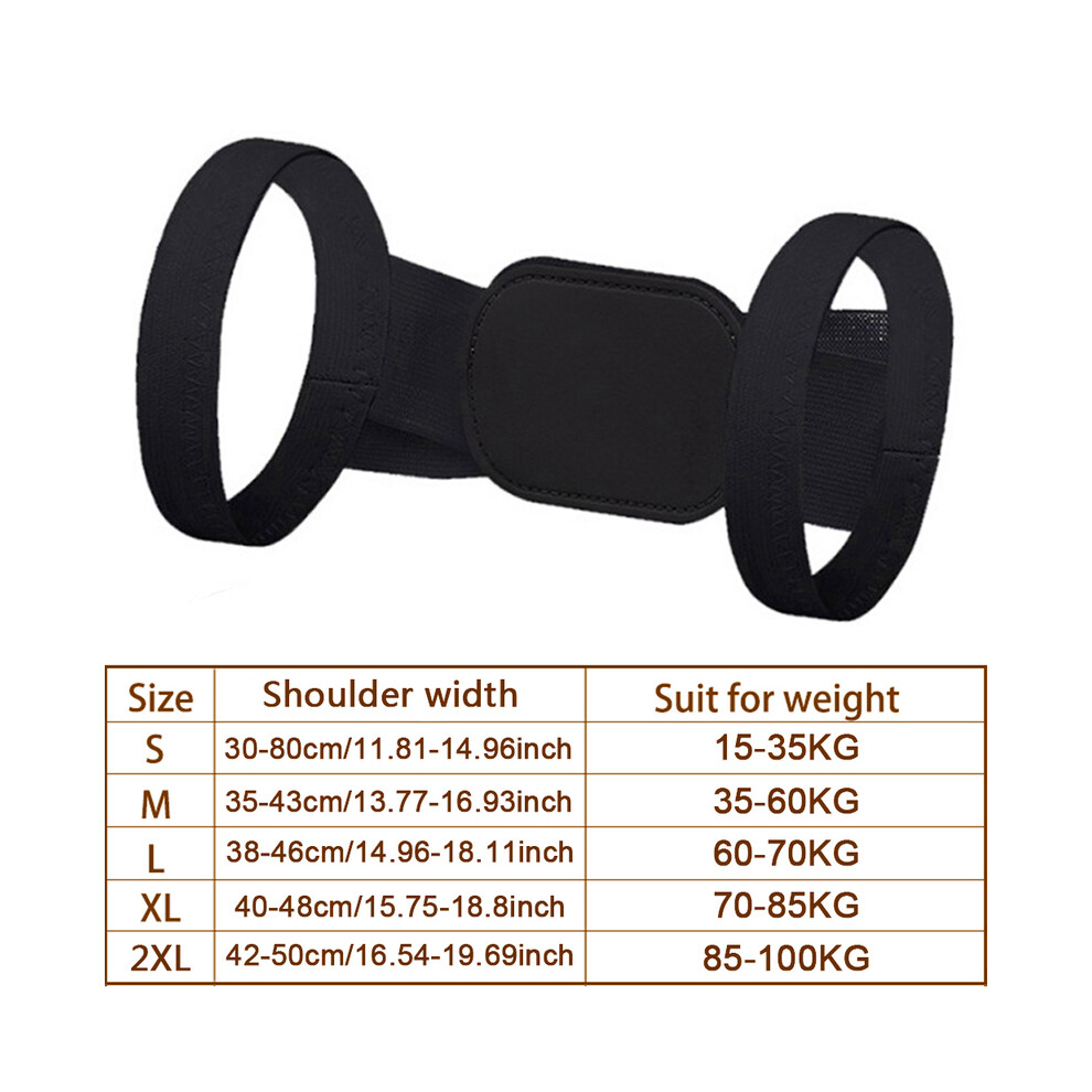 Maxpower (2Xl, Black) Invisible Brace Support Belt Adjustable Back Posture Corrector Clavicle