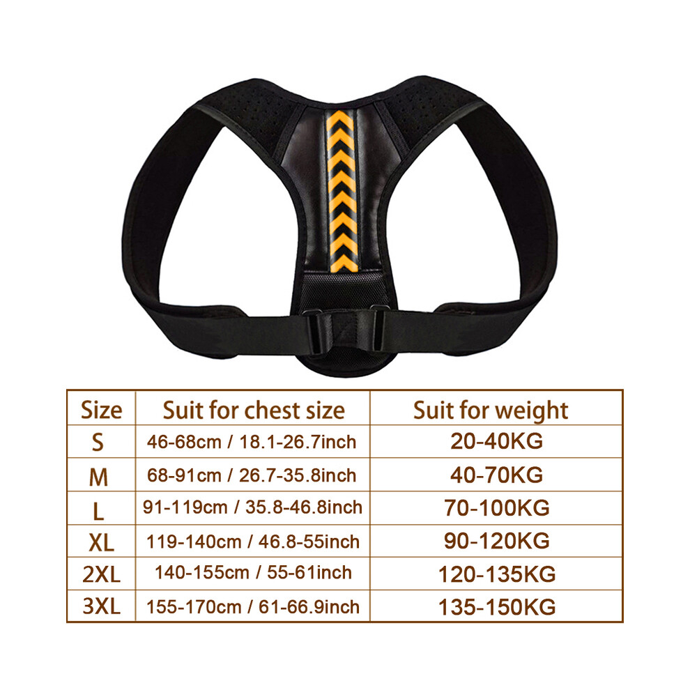 Maxpower (2Xl, Orange) Invisible Brace Support Belt Adjustable Back Posture Corrector Clavicle