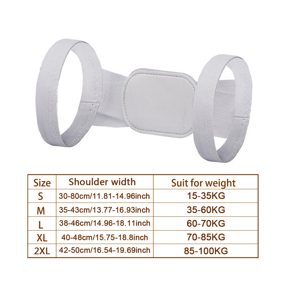 Maxpower (L, White) Invisible Brace Support Belt Adjustable Back Posture Corrector Clavicle