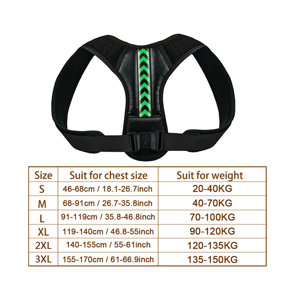 Maxpower (M, Green) Invisible Brace Support Belt Adjustable Back Posture Corrector Clavicle