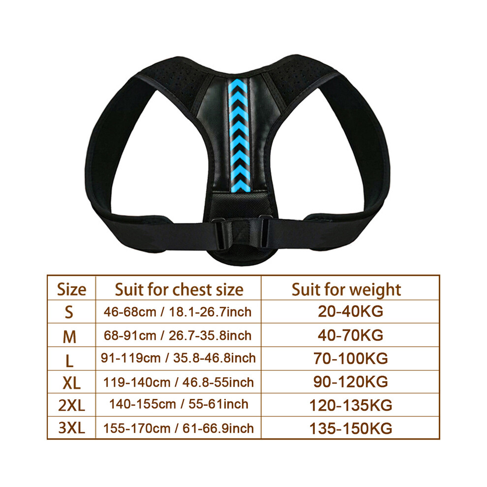 Maxpower (S, Blue) Invisible Brace Support Belt Adjustable Back Posture Corrector Clavicle