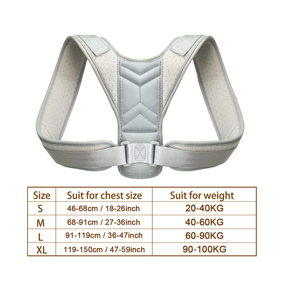 Photos - Braces / Splint / Support MAXPOWER Invisible Brace Support Belt Adjustable Back Posture Corrector Clavicle (S, Grey)