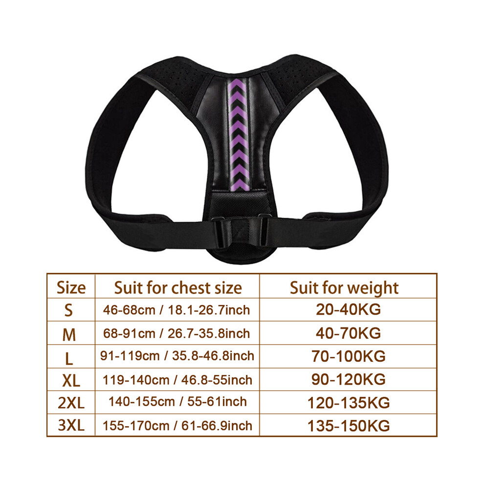 Maxpower Purple (Xl, ) Invisible Brace Support Belt Adjustable Back Posture Corrector Clavicle