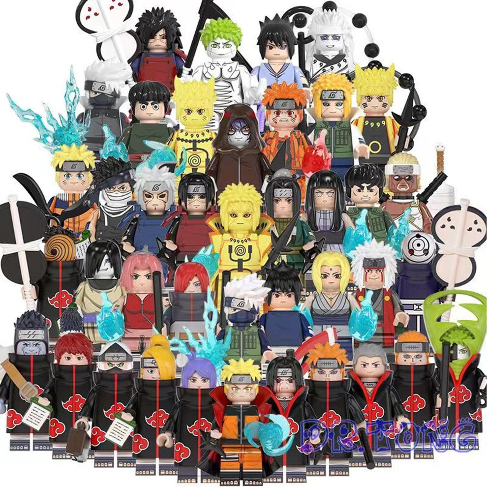 (40PCS-A+B+C+D+E) Naruto Minifigures Kid's Toys Fit Lego