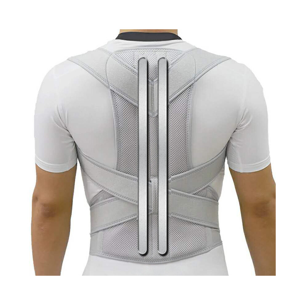 Maxpower Grey (S, ) Alloy Bar Posture Corrector Scoliosis Back Brace Spine Corset Shoulder