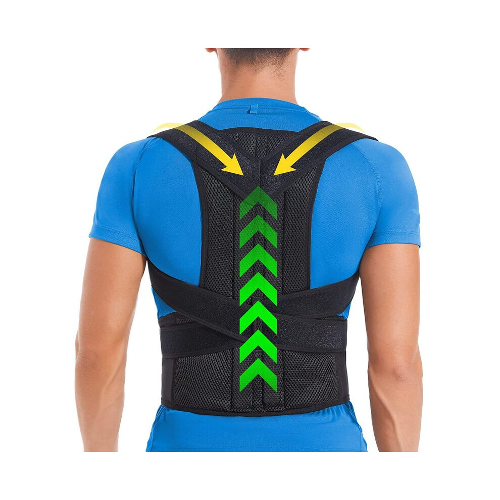 Maxpower Black (Xxxl, ) Alloy Bar Posture Corrector Scoliosis Back Brace Spine Corset Shoulder