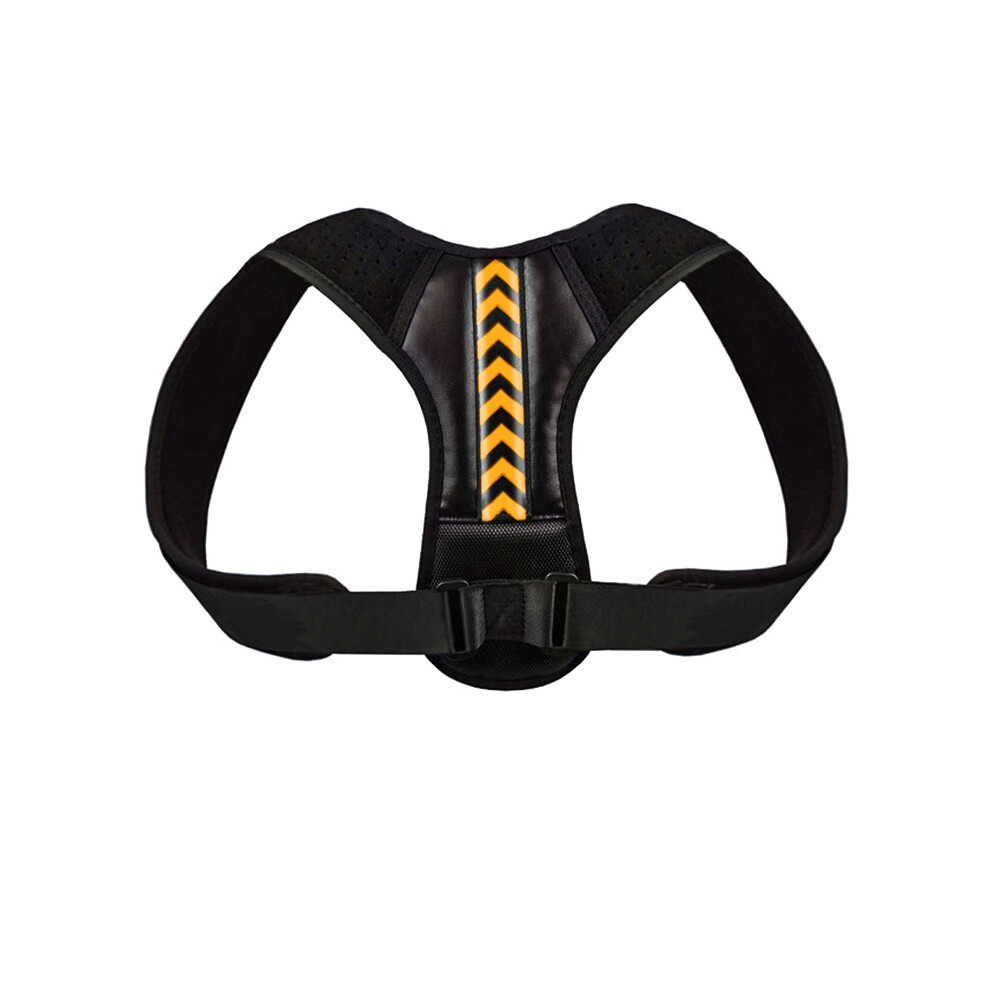 Maxpower Black/Orange (M, A - Orange) Back Posture Corrector Anti-Camel Correction Belt Sitting Posture Correction