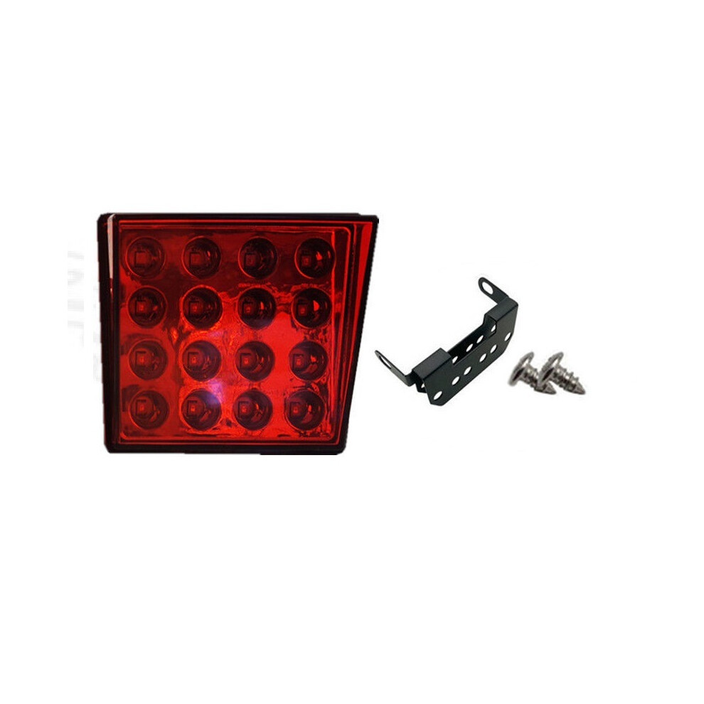(Model 2, Square ) F1 Style Pilot General Modified Car Tail Warning Automobile Rear-End Red/Light 9369862564305