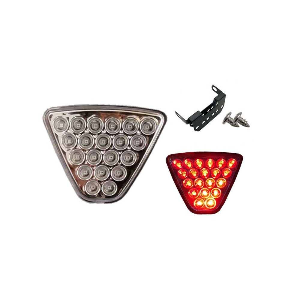 (Model 2, Triangle ) F1 Style Pilot General Modified Car Tail Warning Automobile Rear-End White/Light 9369862564404