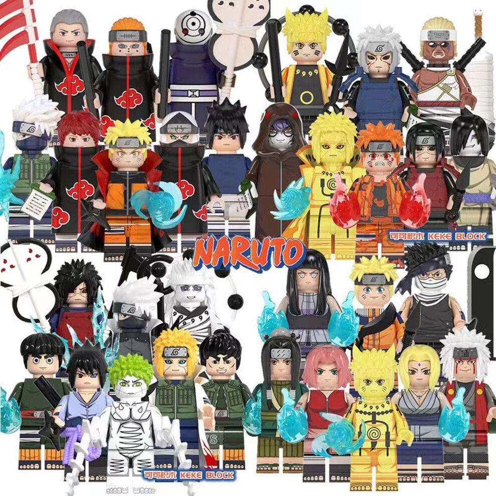 (32PCS-A+C+D+E) Naruto Minifigures Kid's Toys Fit Lego