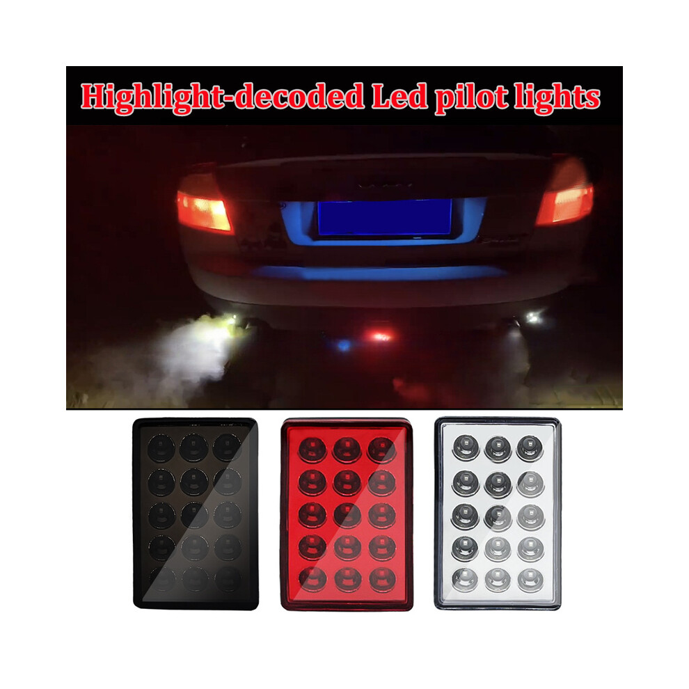 ( Shell) F1 Style Led Brake Pilot Lights 12V 15Led Rear Tail Lights Auto Flash White 9369862568686