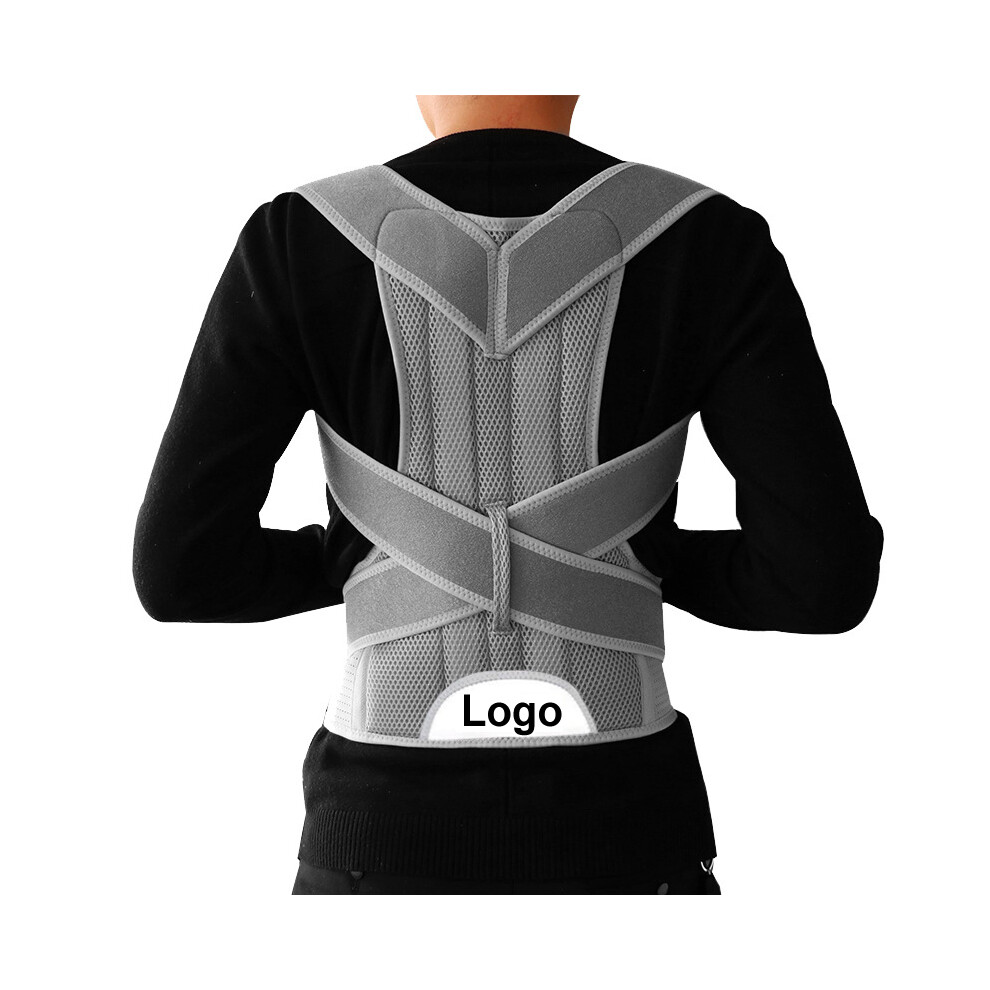 Maxpower Silver (S, ) 3XL 4Xl Alloy Plate Shoulder Pain Back Brace Orthopedic Scoliosis Posture