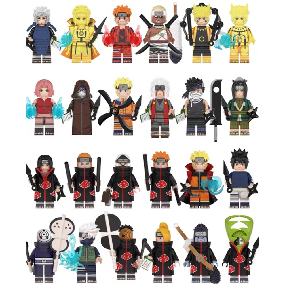 (24PCS-A+B+C) Naruto Minifigures Kid's Toys Fit Lego