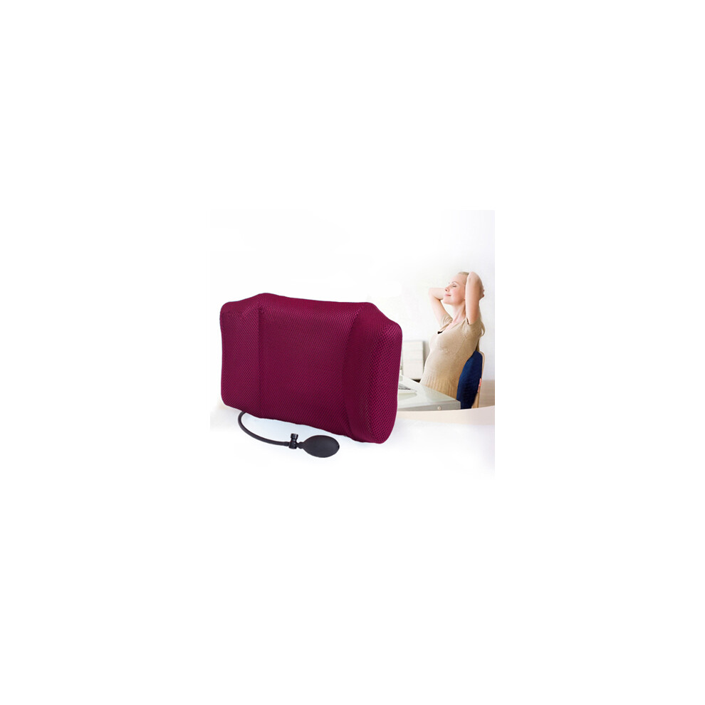 Maxpower Red (Red) 1Pcs Portable Inflatable Lumbar Support Lower Back Cushion Pillow - For
