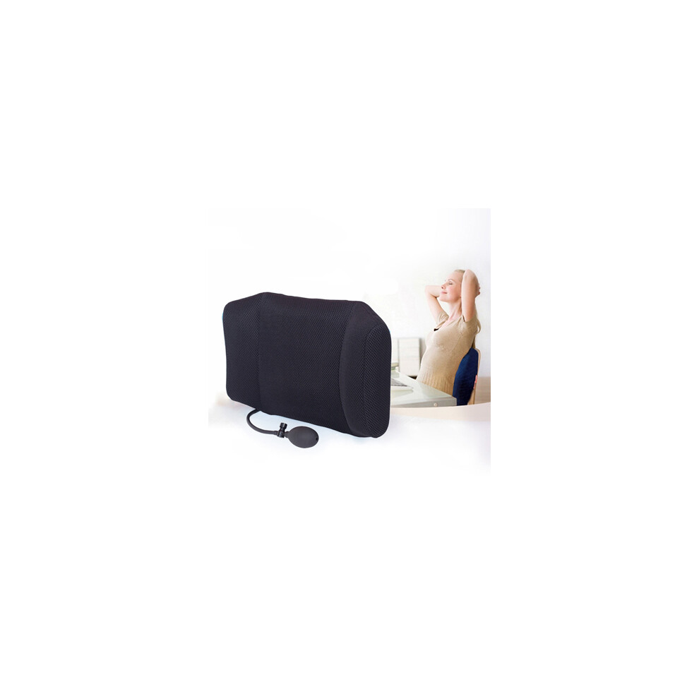 Maxpower Black (Black) 1Pcs Portable Inflatable Lumbar Support Lower Back Cushion Pillow - For