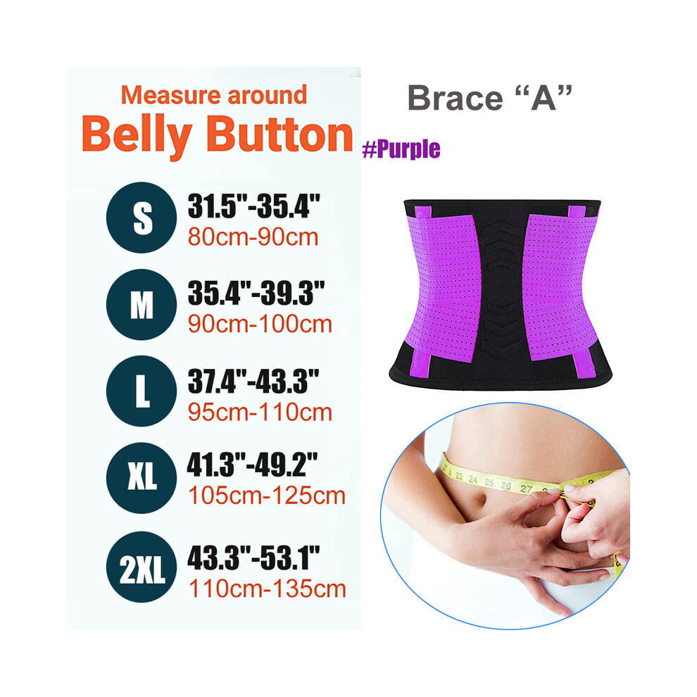 Maxpower (L, Purple) Back Brace Immediate Relief From Back Pain, Herniated Disc, Sciatica,