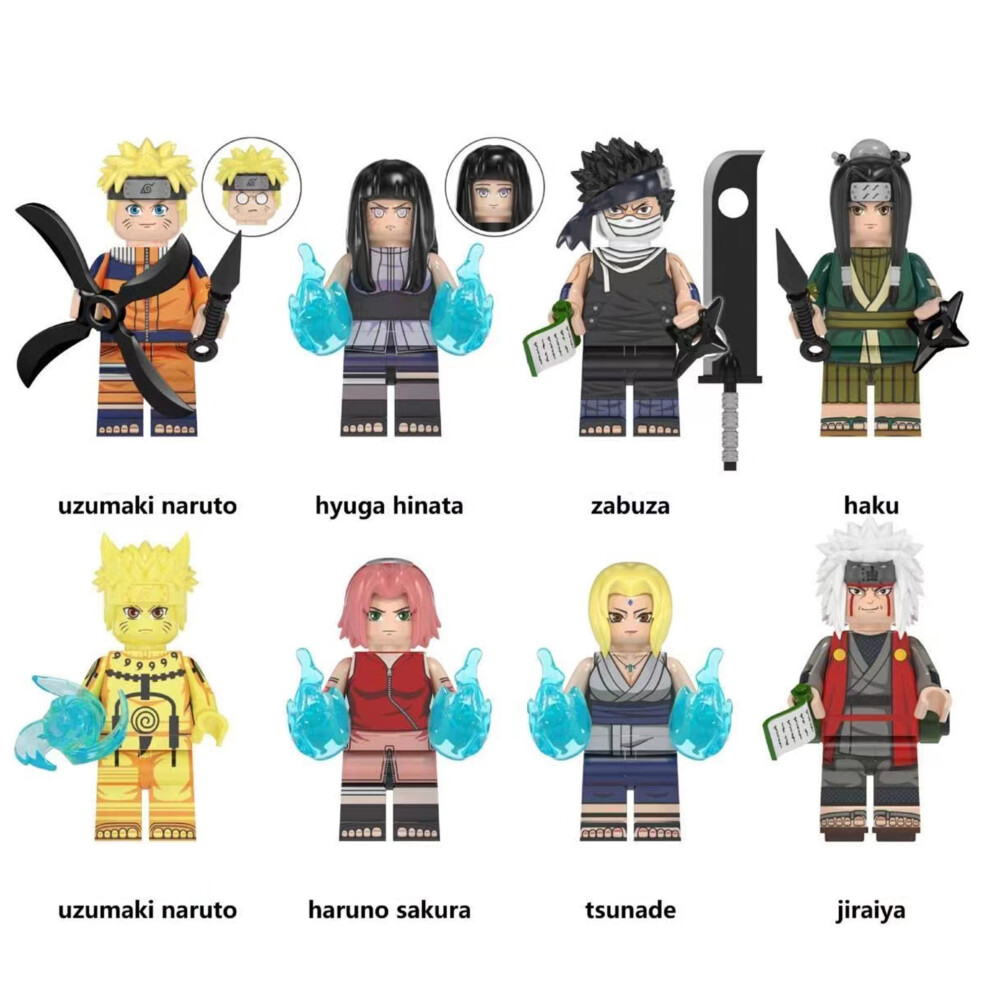 Bonxaif (8Pcs-C) Naruto Minifigures Kid's Toys Fit Lego