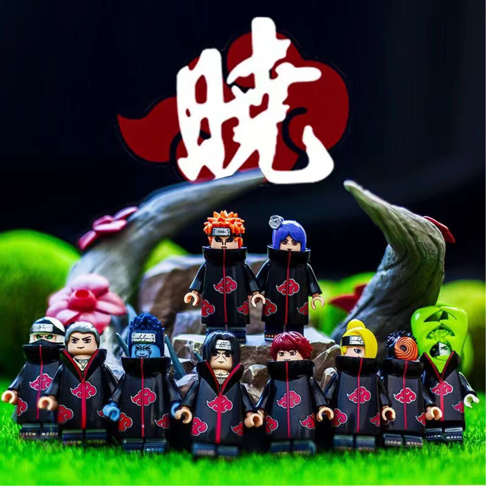 Bonxaif (10Pcs Akatsuki-F) Naruto Minifigures Kid's Toys Fit Lego