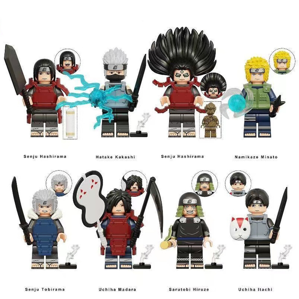 Bonxaif (8Pcs-G) Naruto Minifigures Kid's Toys Fit Lego