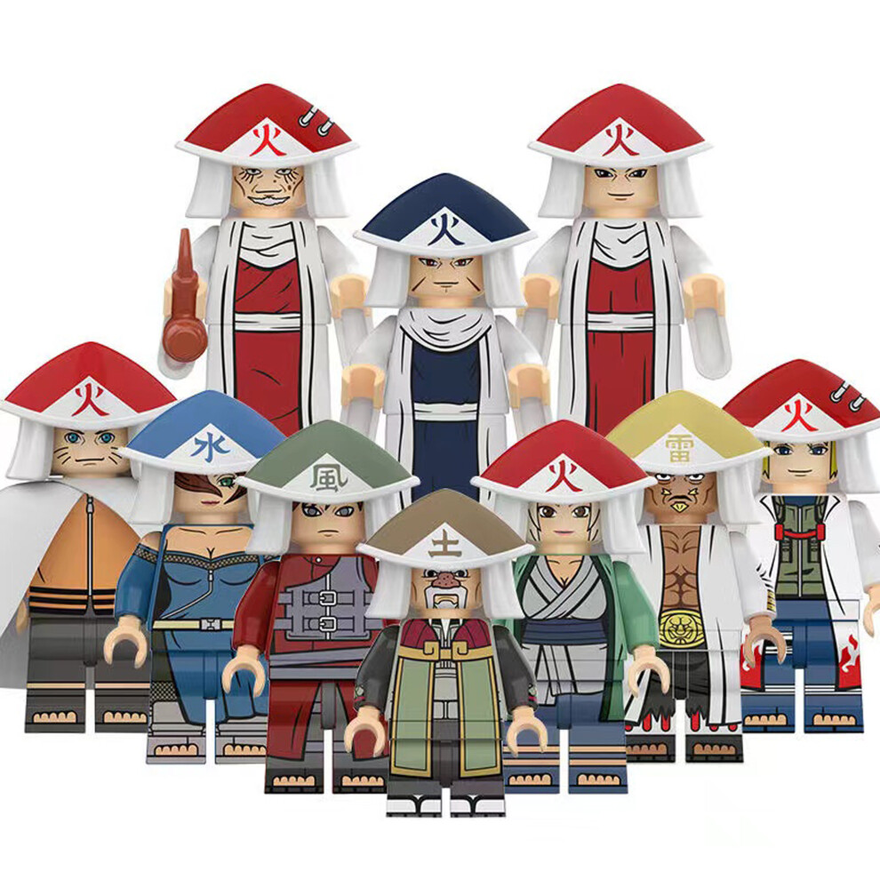 Bonxaif (10Pcs-N) Naruto Minifigures Kid's Toys Fit Lego
