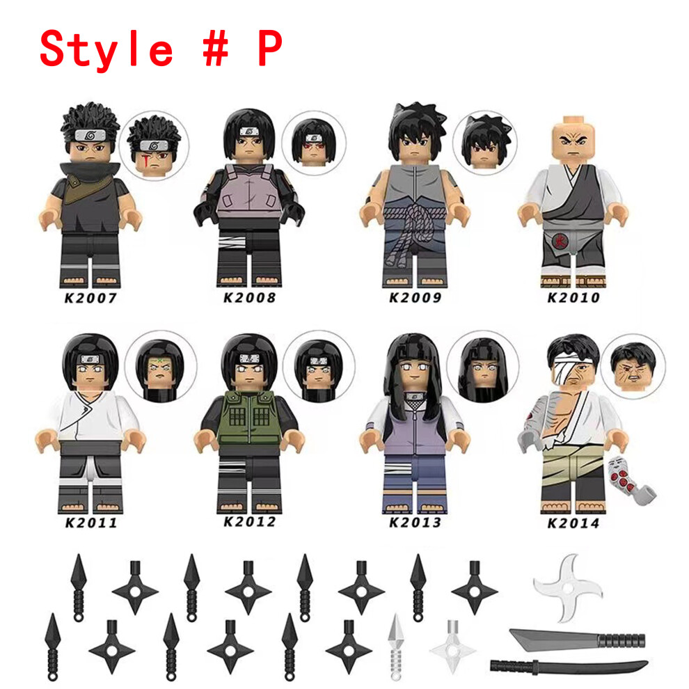 Bonxaif (8Pcs-P) Naruto Minifigures Kid's Toys Fit Lego