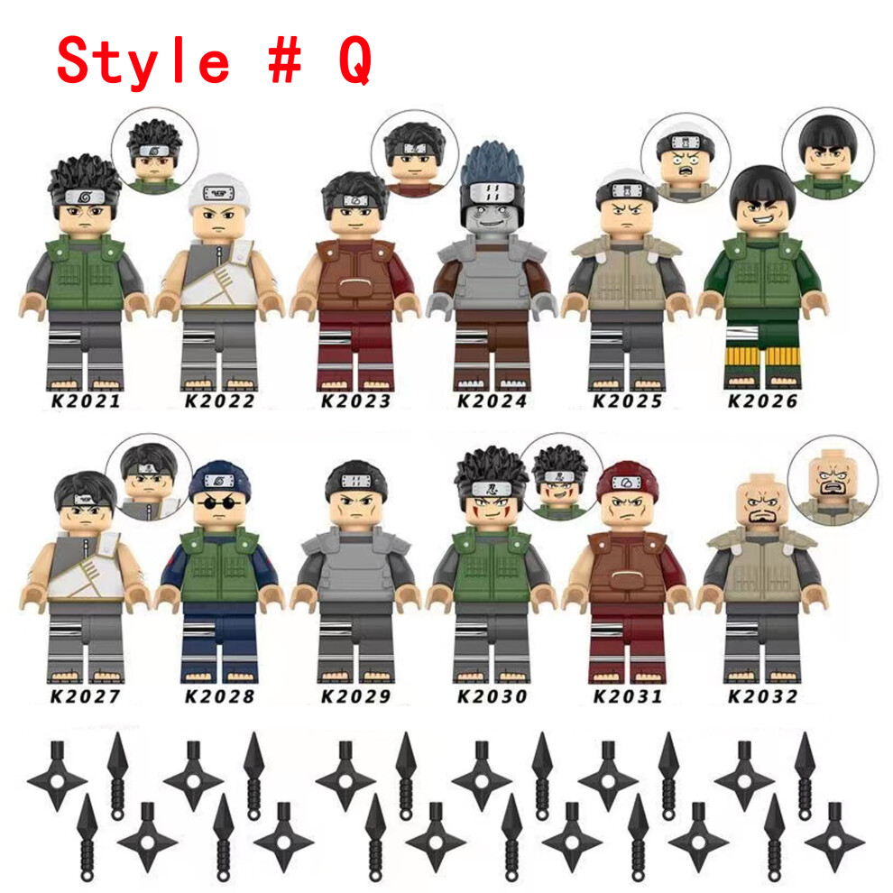 Bonxaif (12Pcs-Q) Naruto Minifigures Kid's Toys Fit Lego