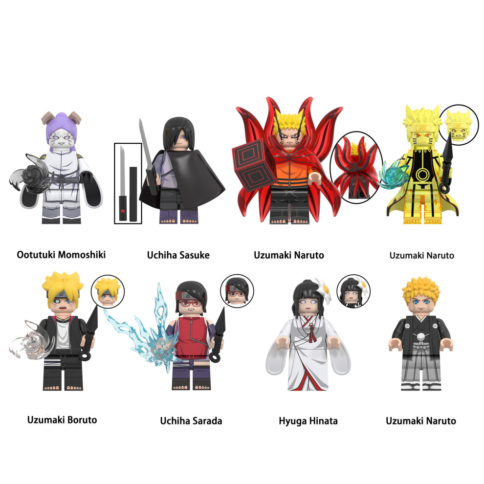 (8PCS-U) Naruto Minifigures Kid's Toys Fit Lego