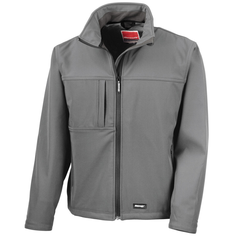 (3XL, Grey) Result Mens Softshell Premium 3 Layer Performance Jacket (Waterproof, Windproof & Breathable)