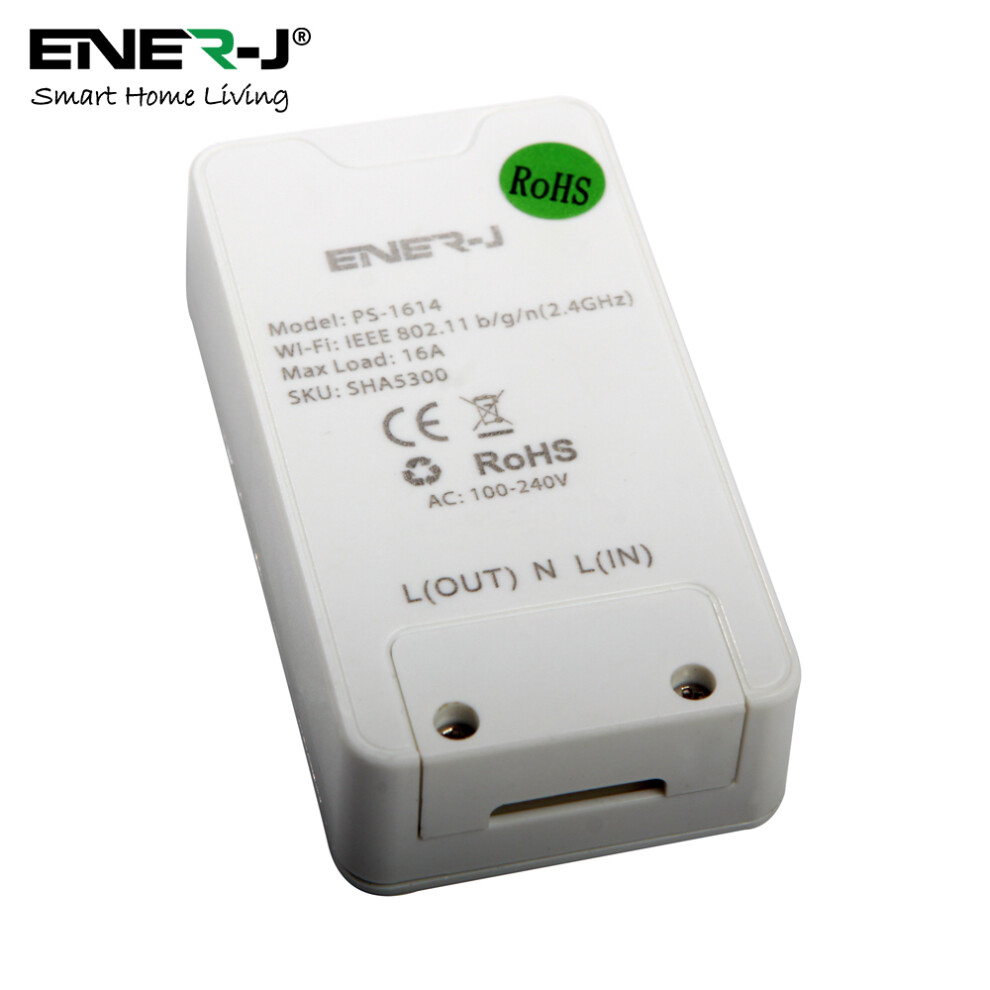 ENER-J WiFi Inline Switch, Max Load 1600W. On/Off switch