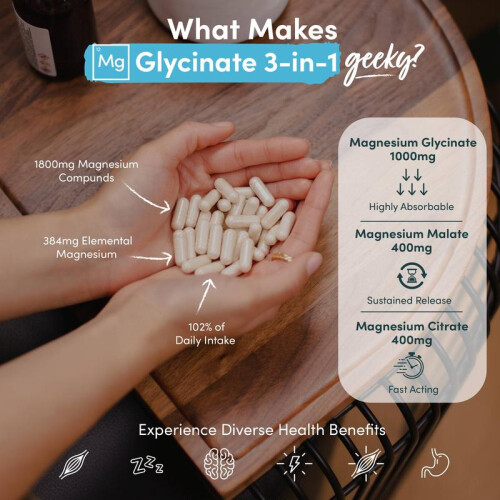 Magnesium Glycinate | 3-in-1 Formula | Relax & Sleep Support 1