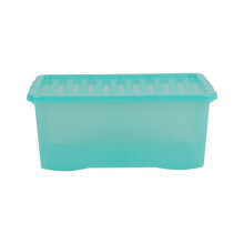 Wham 4 x Crystal 45 Liter Plastic Storage Box 60x40x25 cm - Tint Spearmint