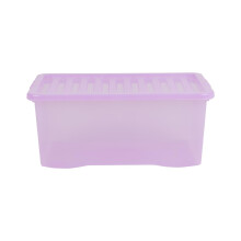 Wham 3 x Crystal 45 Liter Plastic Storage Box 60x40x25 cm - Tint Lilac