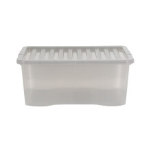 Wham Crystal 45 Liter Plastic Storage Box With Lid 60 x 40 x 25 cm - (Pack of 5)