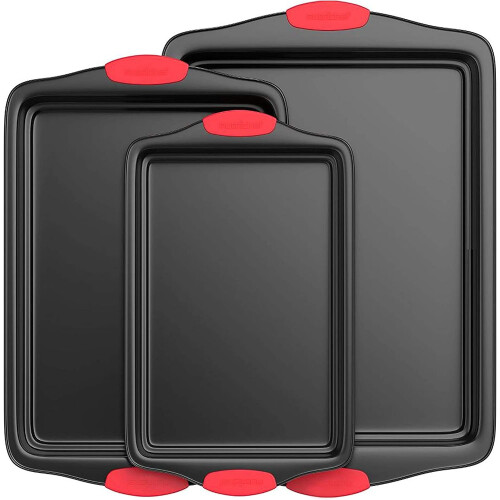 NutriChef 3-Piece Nonstick Kitchen Oven Baking Pans