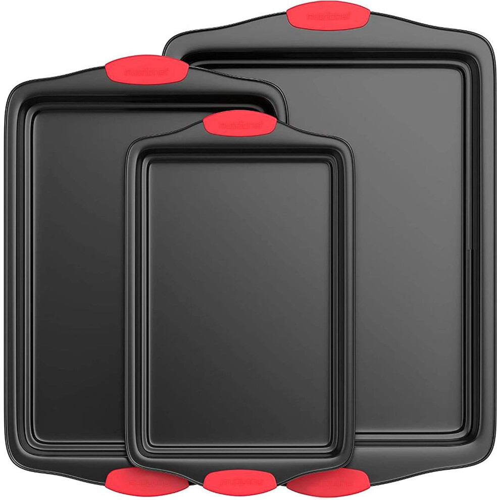 NutriChef 3-Piece Nonstick Kitchen Oven Baking Pans