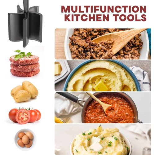 Meat Chopper for Hamburger, Premium Heat Resistant Masher 2