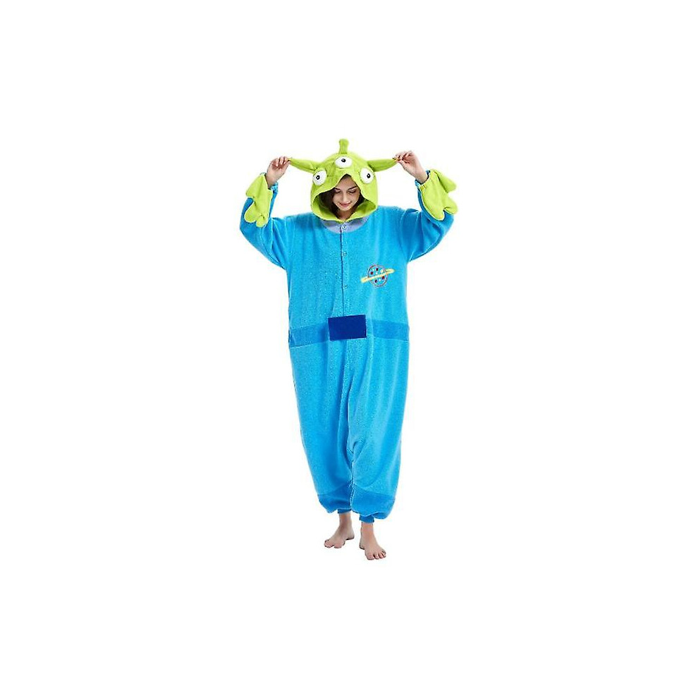 (Aliens, S) Unisex Adult Onesie Pajamas Animal One Piece Halloween Costume Christmas Sleepwear Jumpsuit