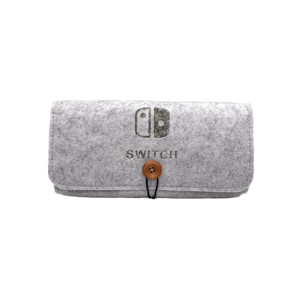 (Regular Switch, Gray) Ultra Slim Felt Pouch Carrying Case Compatible With Nintendo Switch Lite Light/Gray 9369862645684